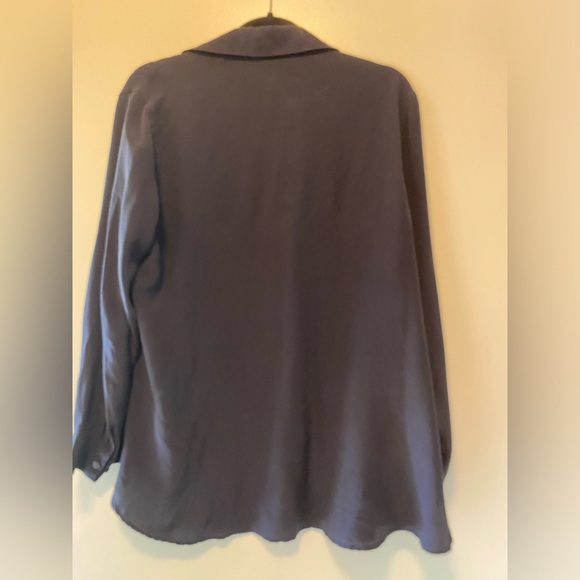 Tianello washable black silk blouse- size Medium - Picture 3 of 4